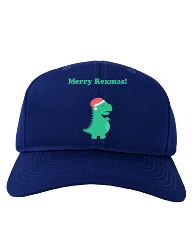 Merry Rexmas T-Rex Dinosaur Christmas Adult Dark Baseball Cap Hat-Baseball Cap-TooLoud-Royal-Blue-One Size-Davson Sales