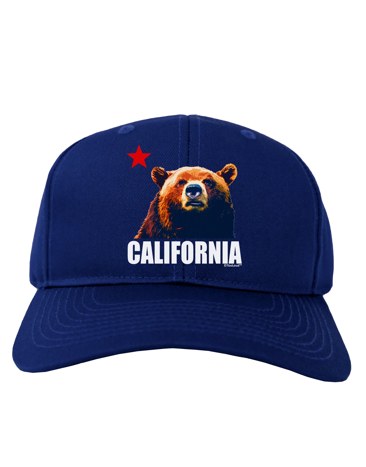 California Republic Design - Grizzly Bear and Star Adult Dark Baseball Cap Hat by TooLoud-Baseball Cap-TooLoud-Royal-Blue-One Size-Davson Sales