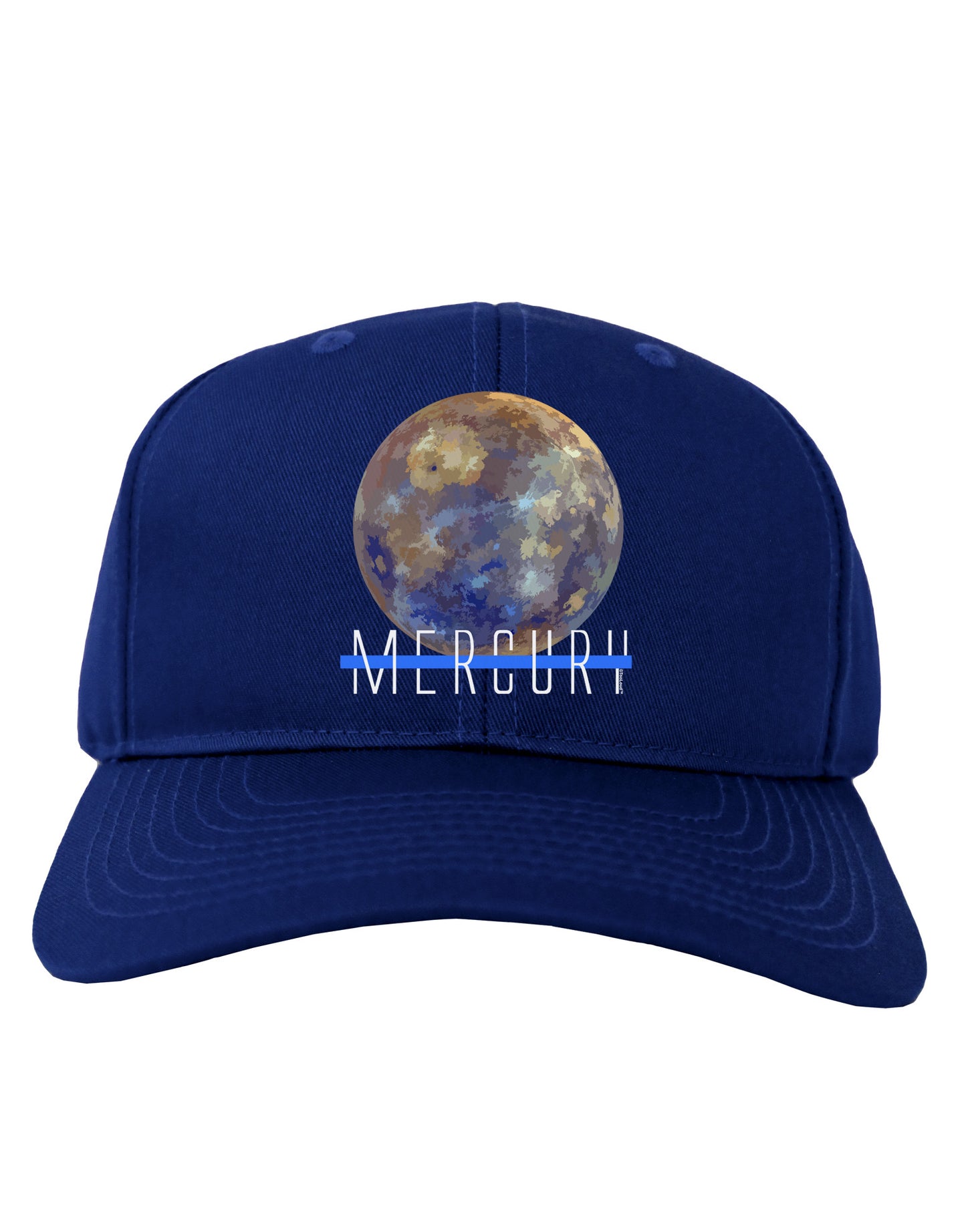 Planet Mercury Text Adult Dark Baseball Cap Hat-Baseball Cap-TooLoud-Royal-Blue-One Size-Davson Sales