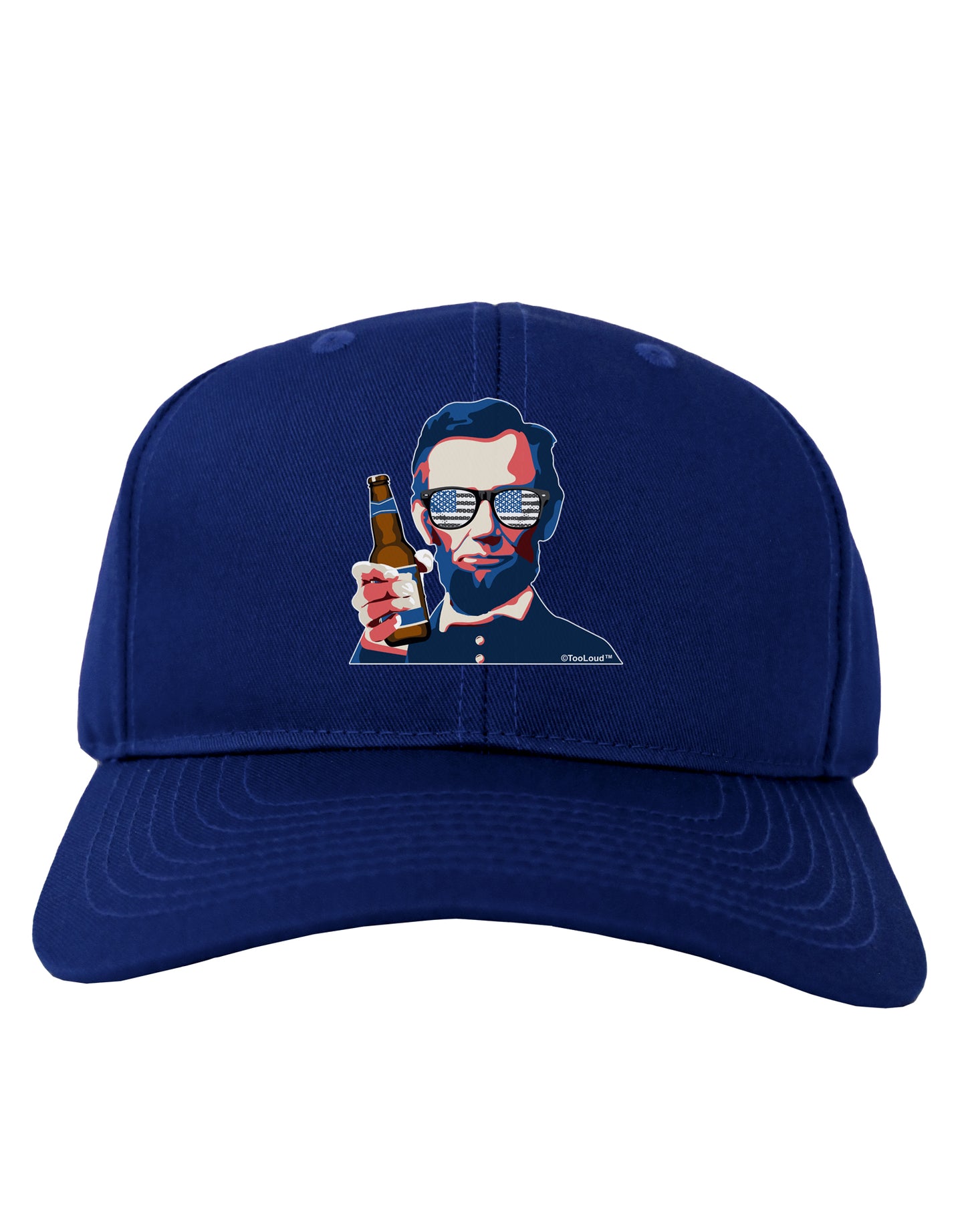 Abraham Drinkoln Adult Dark Baseball Cap Hat-Baseball Cap-TooLoud-Royal-Blue-One Size-Davson Sales