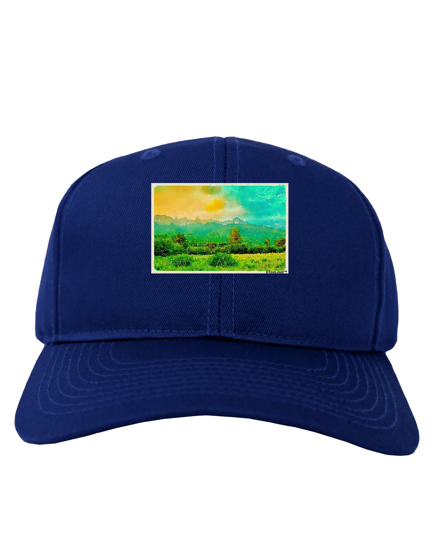 Mountain Sunset Watercolor Adult Dark Baseball Cap Hat-Baseball Cap-TooLoud-Royal-Blue-One Size-Davson Sales