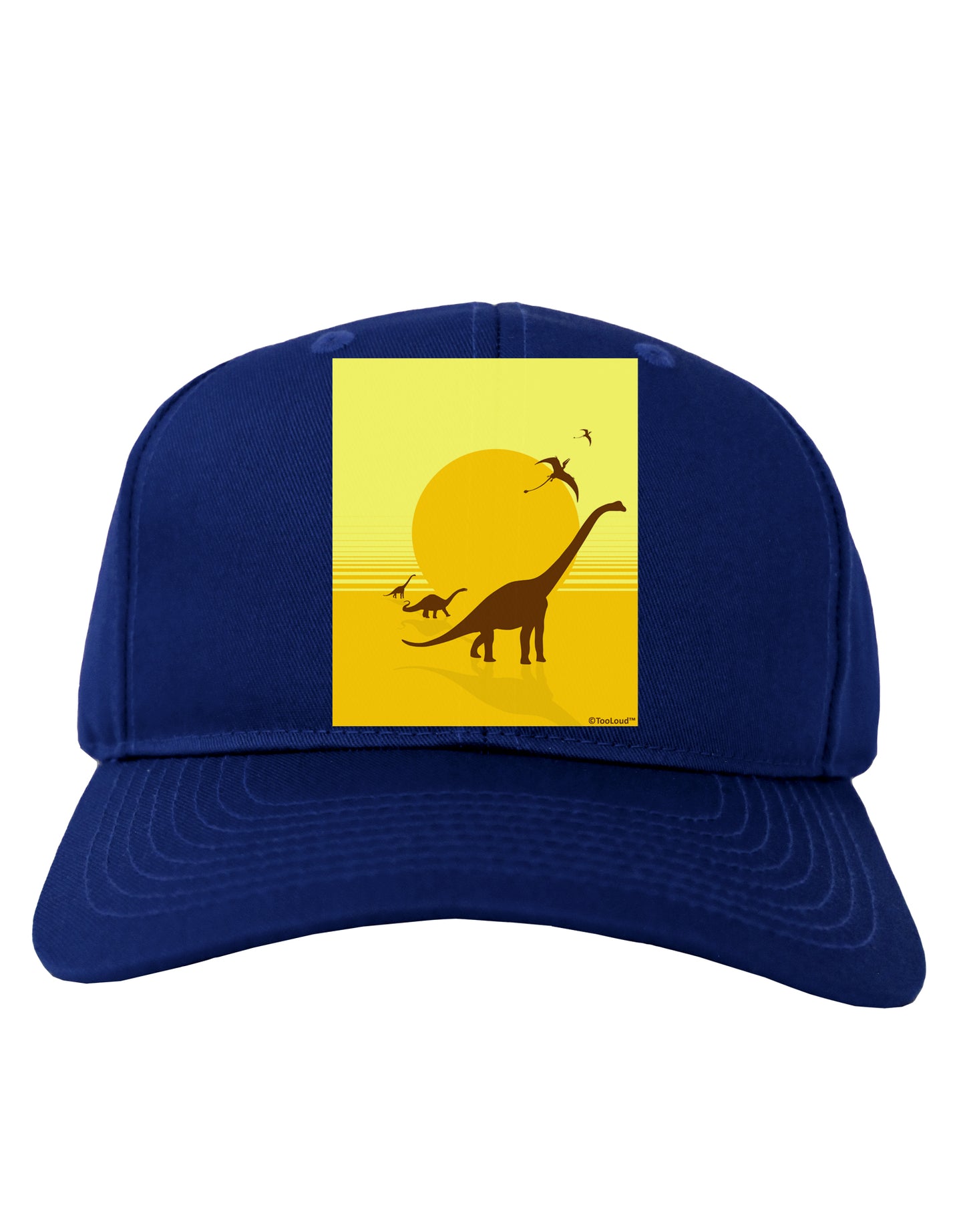 Brontosaurus and Pterodactyl Silhouettes with Sun Adult Dark Baseball Cap Hat by TooLoud-Baseball Cap-TooLoud-Royal-Blue-One Size-Davson Sales