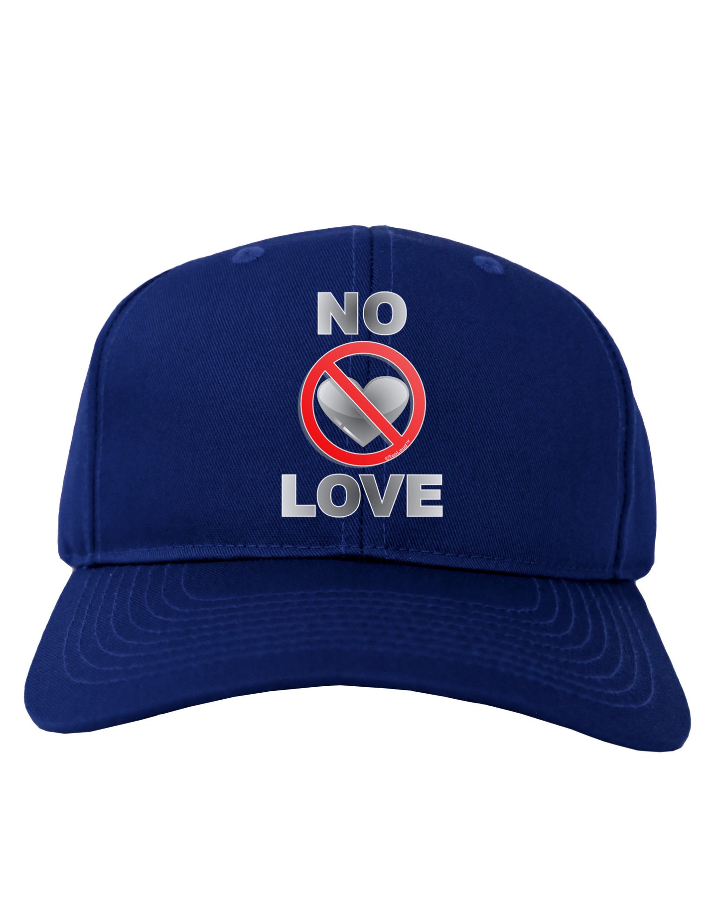 No Love Symbol with Text Adult Dark Baseball Cap Hat-Baseball Cap-TooLoud-Royal-Blue-One Size-Davson Sales
