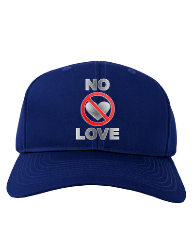No Love Symbol with Text Adult Dark Baseball Cap Hat