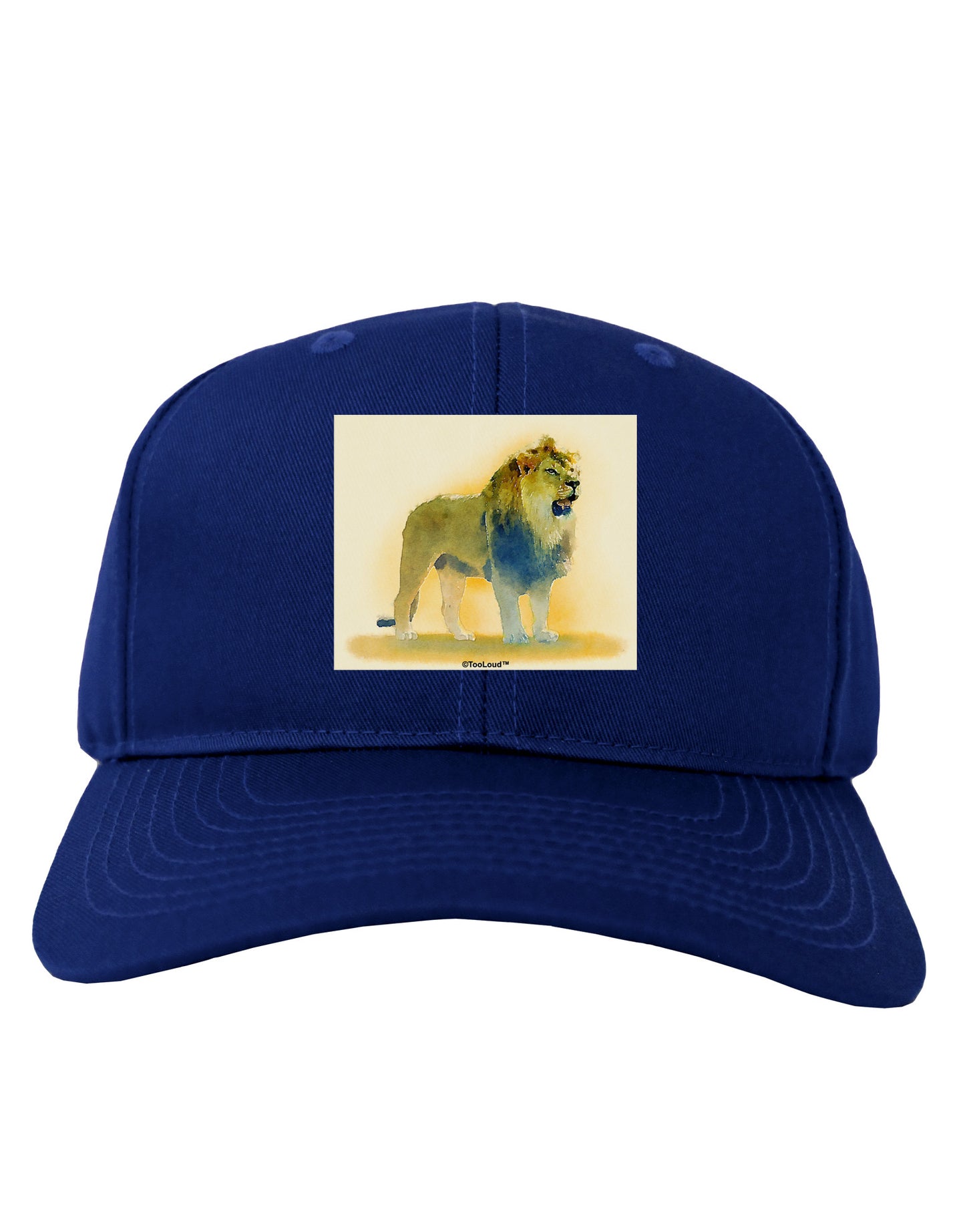 Lion Watercolor 1 Adult Dark Baseball Cap Hat-Baseball Cap-TooLoud-Royal-Blue-One Size-Davson Sales