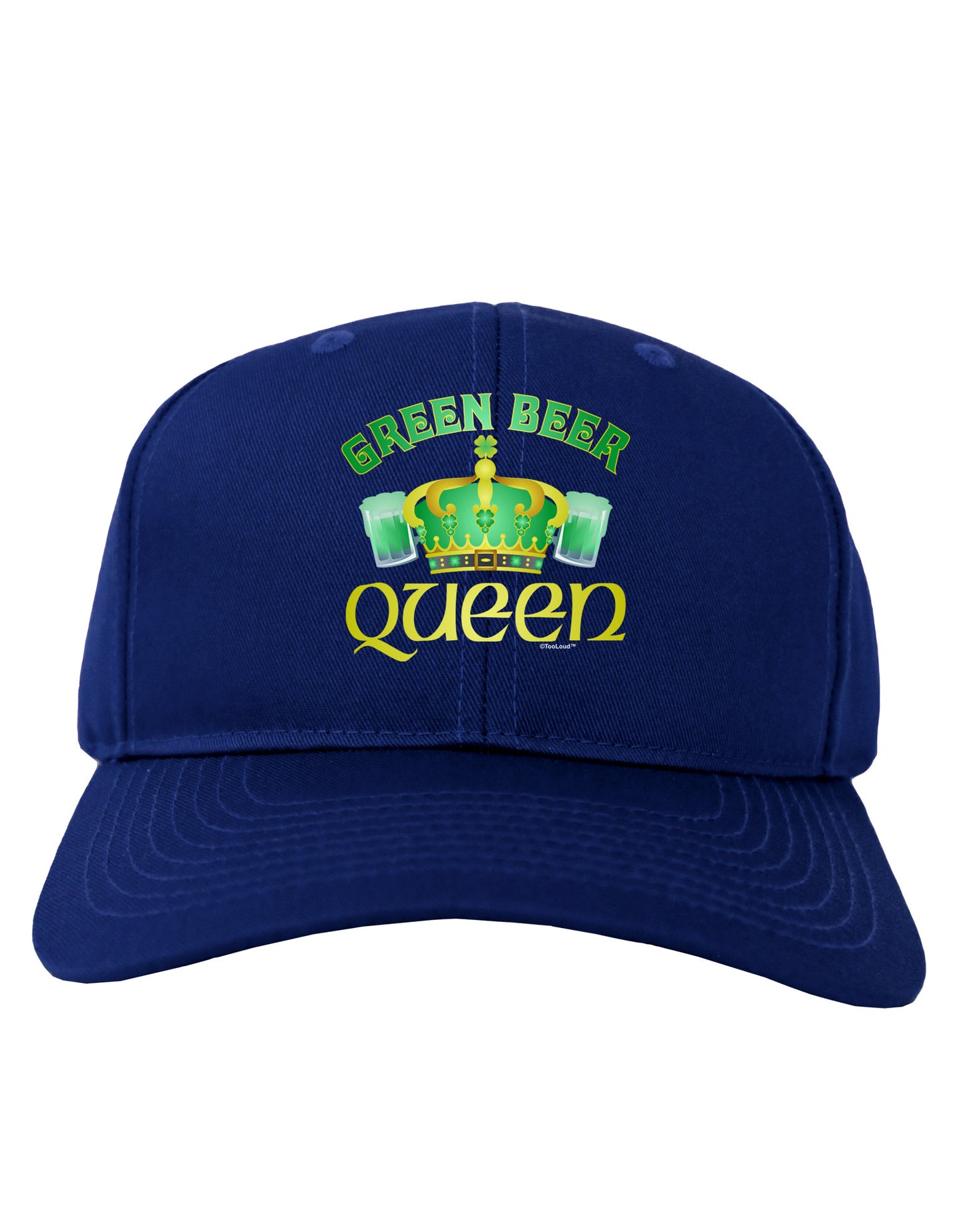 Green Beer Queen Adult Dark Baseball Cap Hat-Baseball Cap-TooLoud-Royal-Blue-One Size-Davson Sales