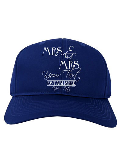 Personalized Mrs and Mrs Lesbian Wedding - Name- Established -Date- Design Adult Dark Baseball Cap Hat-Baseball Cap-TooLoud-Royal-Blue-One Size-Davson Sales