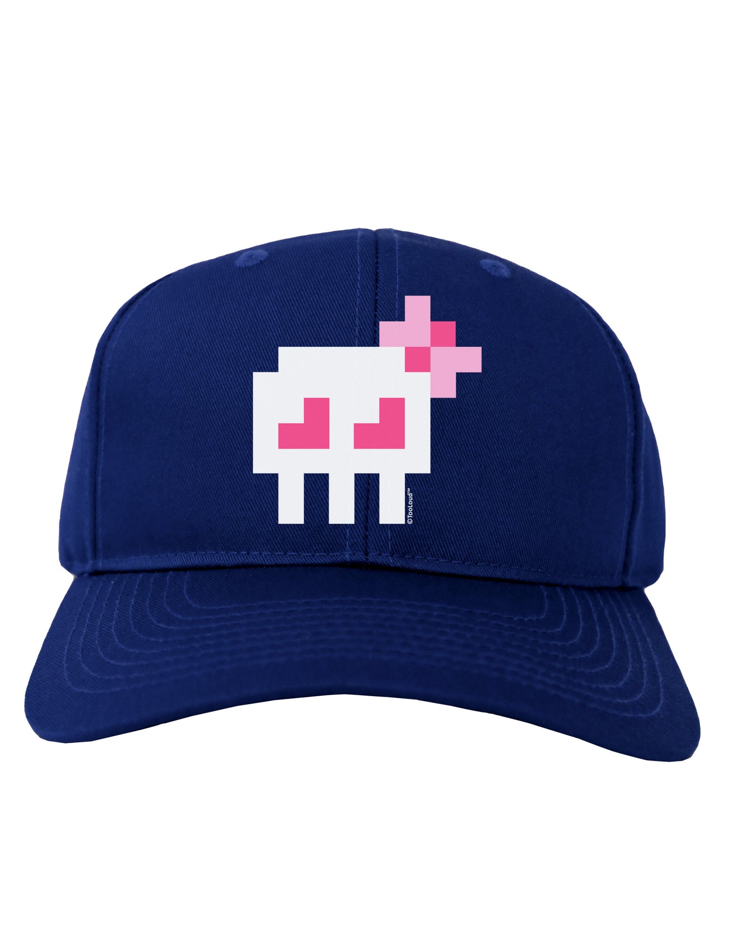 Retro 8-Bit Skull with Pink Bow Adult Dark Baseball Cap Hat-Baseball Cap-TooLoud-Royal-Blue-One Size-Davson Sales