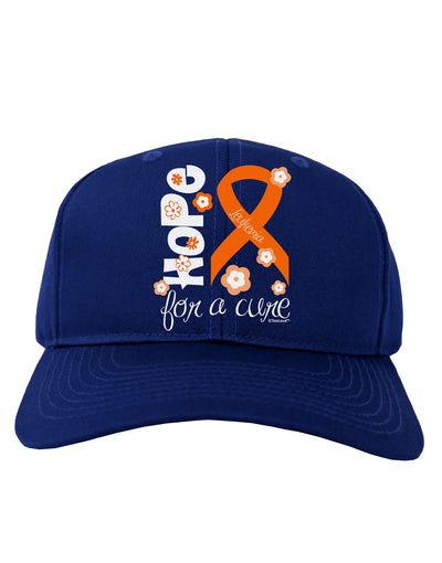 Hope for a Cure - Orange Ribbon Leukemia - Flowers Adult Dark Baseball Cap Hat-Baseball Cap-TooLoud-Royal-Blue-One Size-Davson Sales