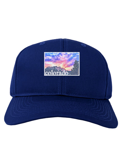 CO Rainbow Sunset Watercolor Text Adult Dark Baseball Cap Hat-Baseball Cap-TooLoud-Royal-Blue-One Size-Davson Sales