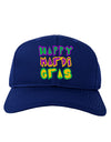 Happy Mardi Gras Text 2 Adult Dark Baseball Cap Hat-Baseball Cap-TooLoud-Royal-Blue-One Size-Davson Sales