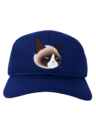 Cute Disgruntled Siamese Cat Adult Dark Baseball Cap Hat by-Baseball Cap-TooLoud-Royal-Blue-One Size-Davson Sales