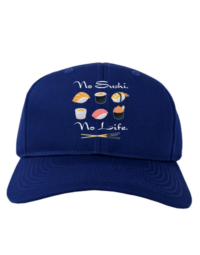 No Sushi No Life Adult Dark Baseball Cap Hat-Baseball Cap-TooLoud-Royal-Blue-One Size-Davson Sales