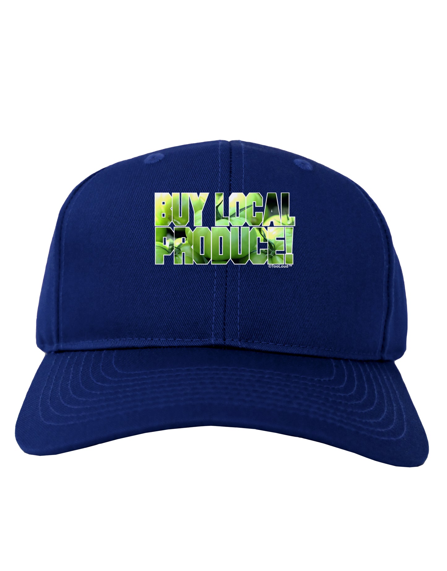 Buy Local - Green Tomatoes Text Adult Dark Baseball Cap Hat-Baseball Cap-TooLoud-Royal-Blue-One Size-Davson Sales