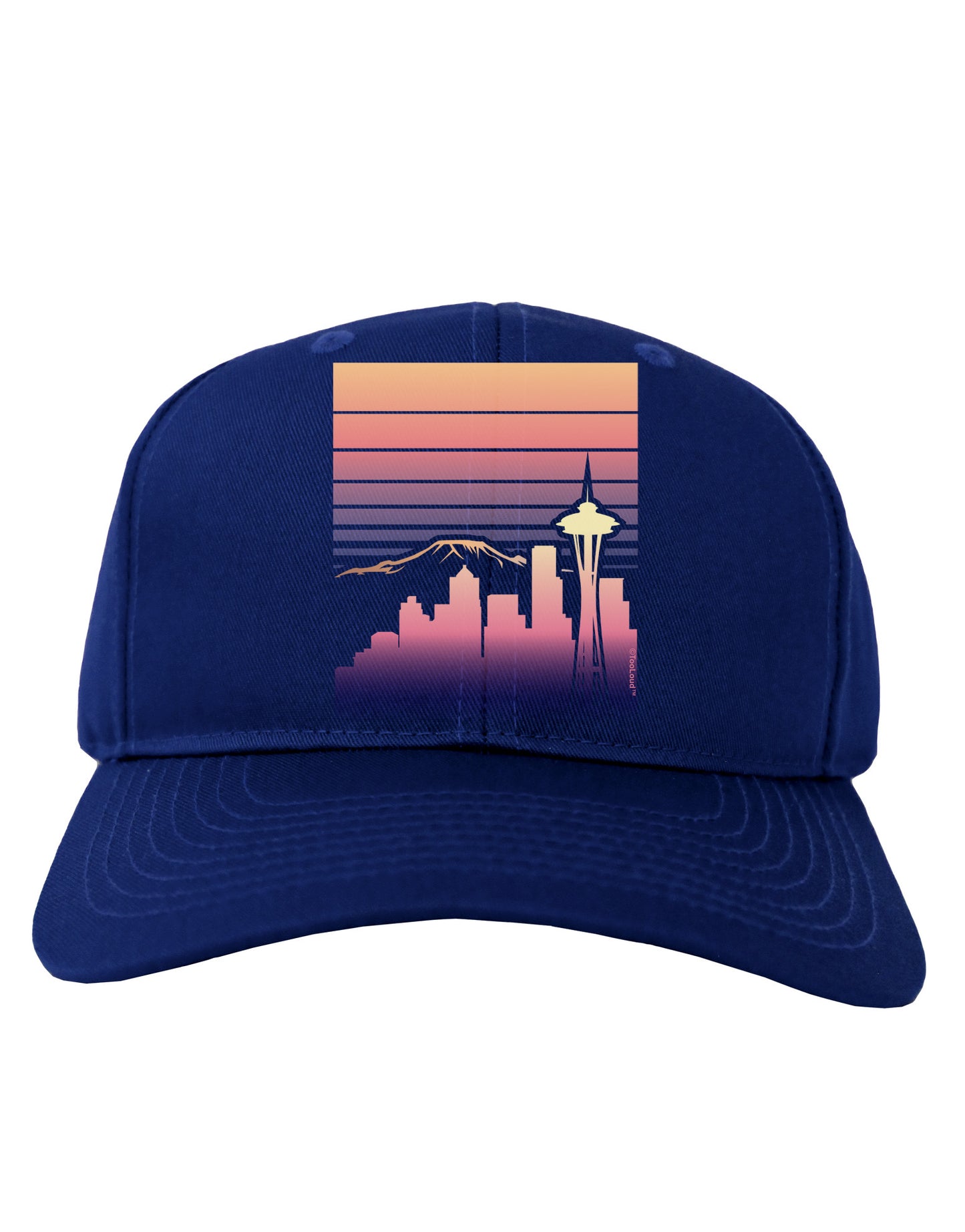 Seattle Skyline Sunrise Adult Dark Baseball Cap Hat-Baseball Cap-TooLoud-Royal-Blue-One Size-Davson Sales