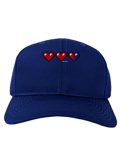 Couples Pixel Heart Life Bar - Left Adult Dark Baseball Cap Hat by TooLoud-Baseball Cap-TooLoud-Royal-Blue-One Size-Davson Sales