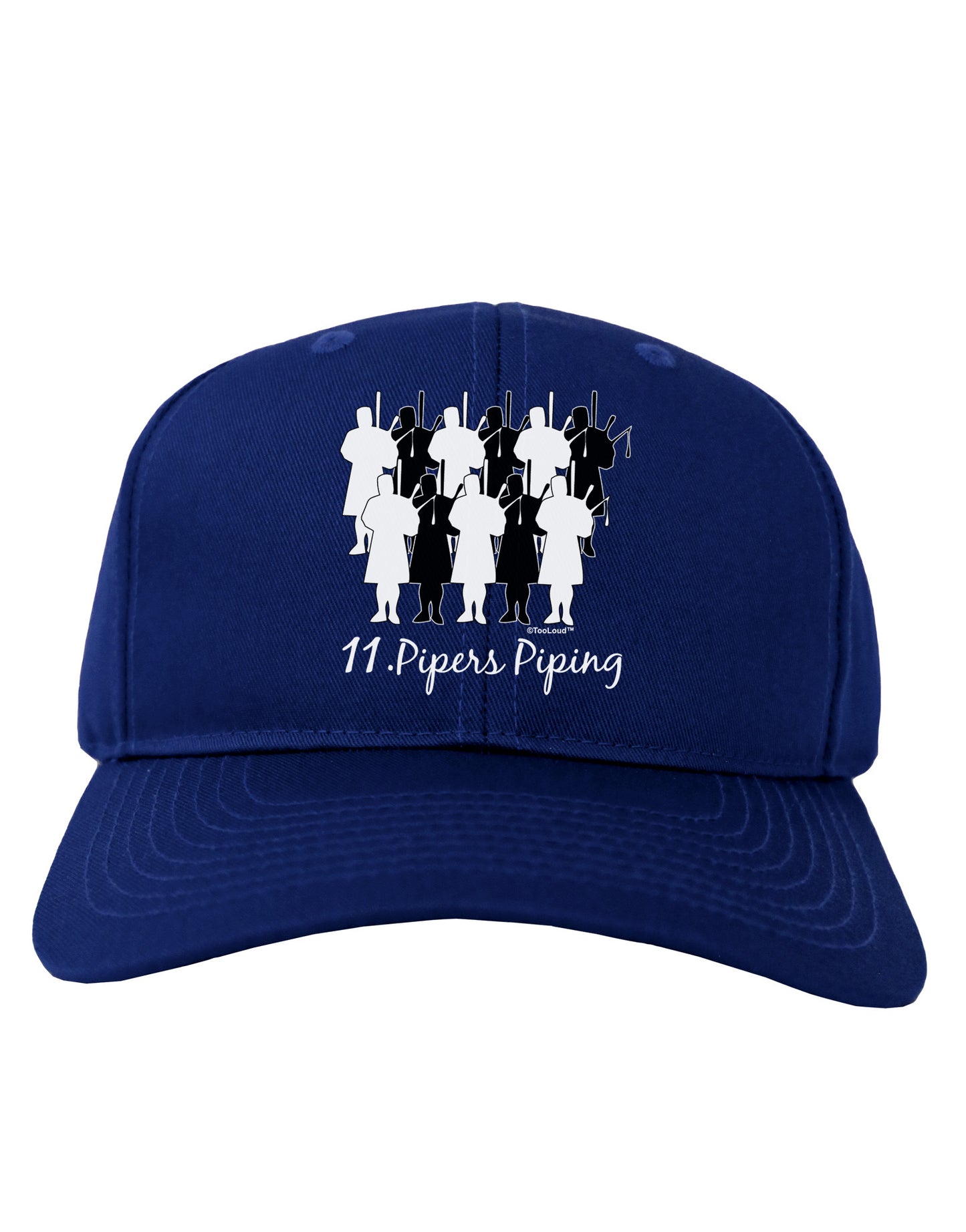 Eleven Pipers Piping Text Adult Dark Baseball Cap Hat-Baseball Cap-TooLoud-Royal-Blue-One Size-Davson Sales