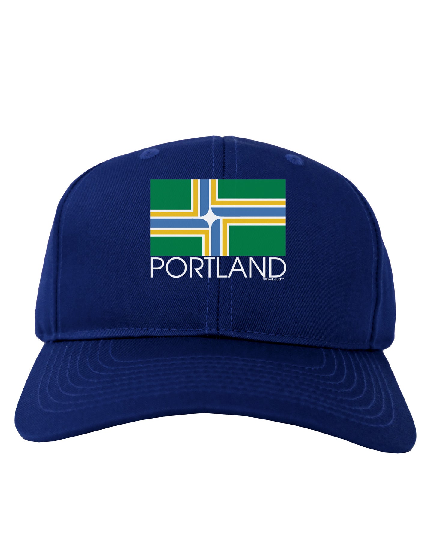 Portland Oregon Flag Text Adult Dark Baseball Cap Hat-Baseball Cap-TooLoud-Royal-Blue-One Size-Davson Sales