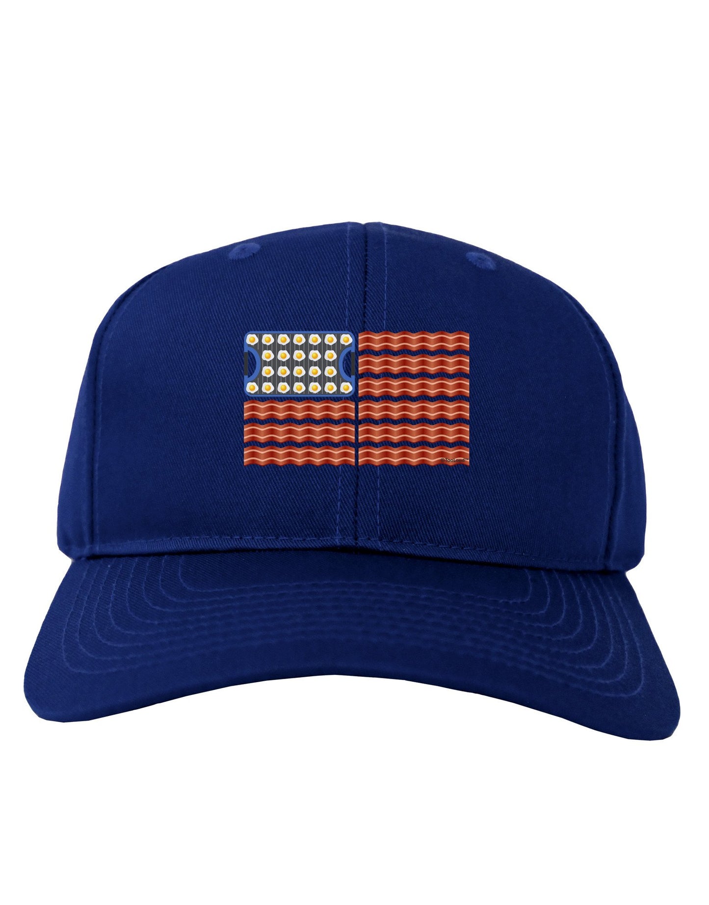 American Breakfast Flag - Bacon and Eggs Adult Dark Baseball Cap Hat-Baseball Cap-TooLoud-Royal-Blue-One Size-Davson Sales