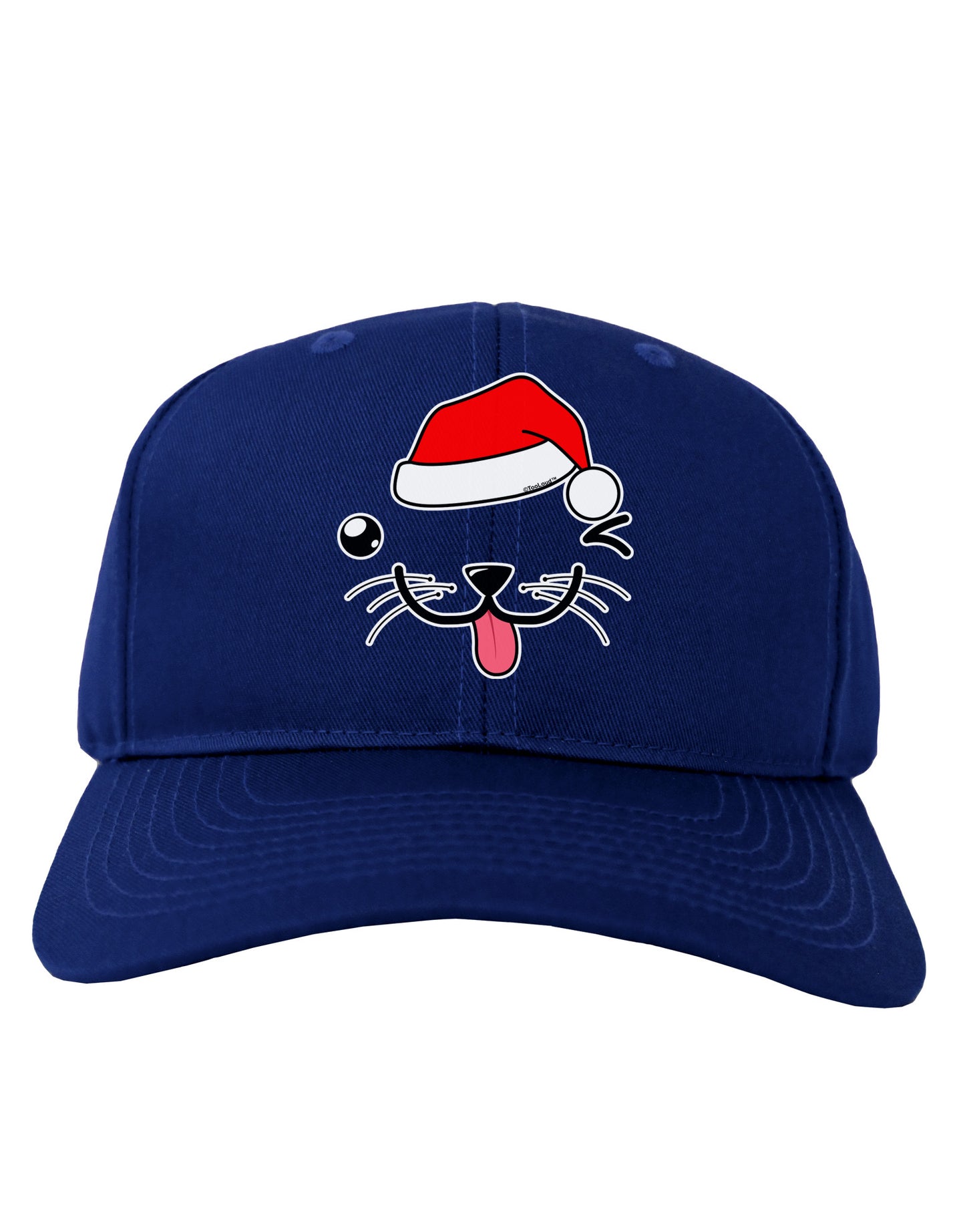 Kyu-T Face Puppino Santa Boy Dog Adult Dark Baseball Cap Hat-Baseball Cap-TooLoud-Royal-Blue-One Size-Davson Sales