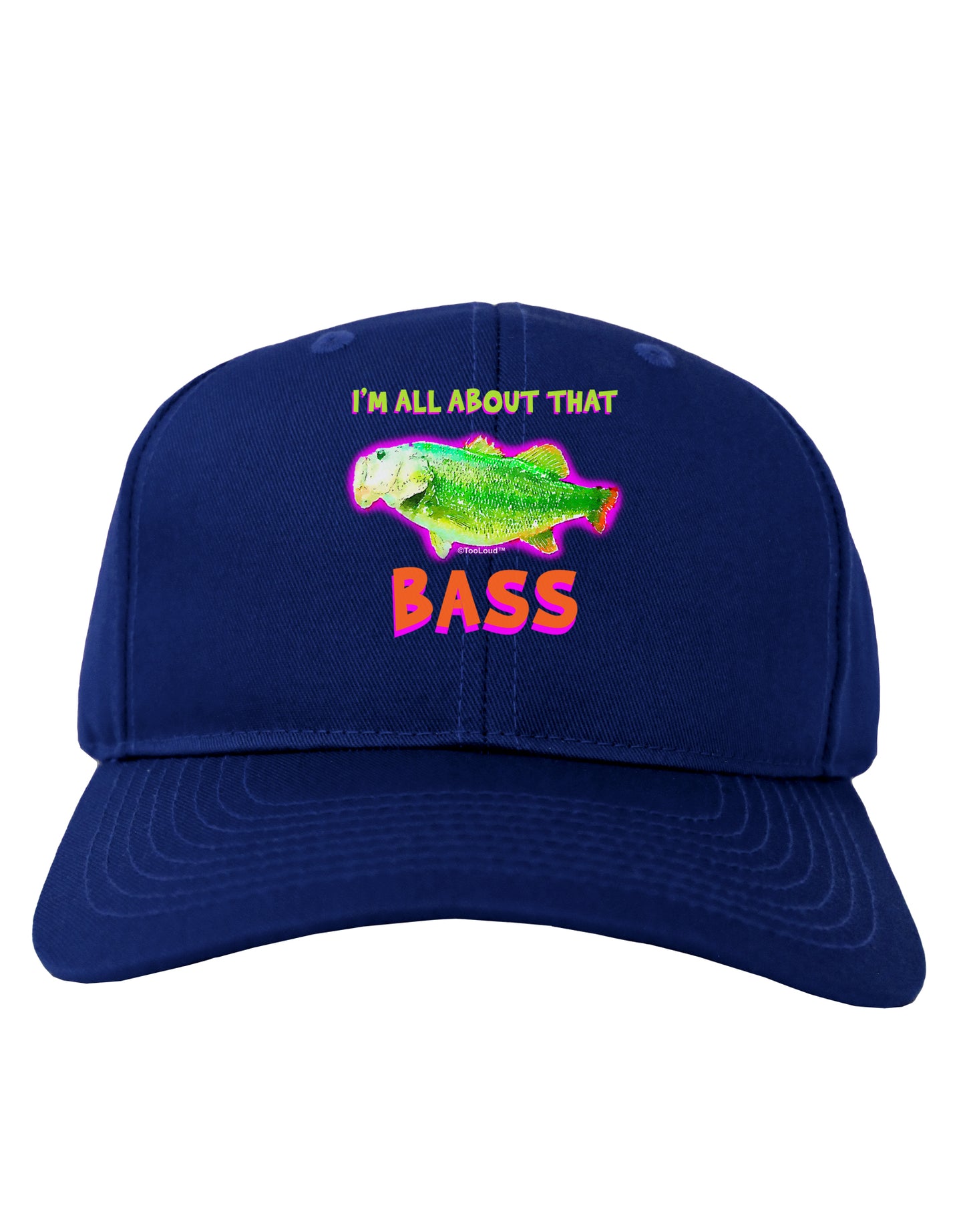 All About That Bass Fish Watercolor Adult Dark Baseball Cap Hat-Baseball Cap-TooLoud-Royal-Blue-One Size-Davson Sales