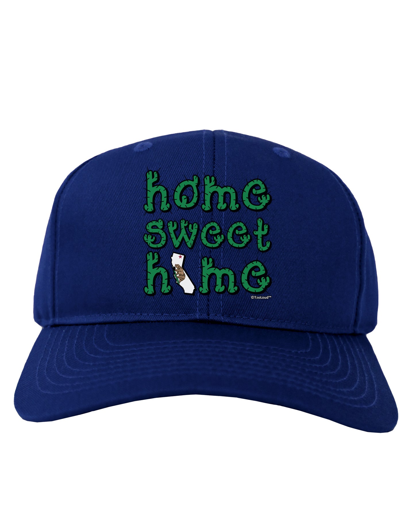 Home Sweet Home - California - Cactus and State Flag Adult Dark Baseball Cap Hat by TooLoud-Baseball Cap-TooLoud-Royal-Blue-One Size-Davson Sales