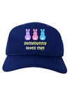 Three Easter Bunnies - Somebunny Loves Me Adult Dark Baseball Cap Hat by TooLoud-Baseball Cap-TooLoud-Royal-Blue-One Size-Davson Sales