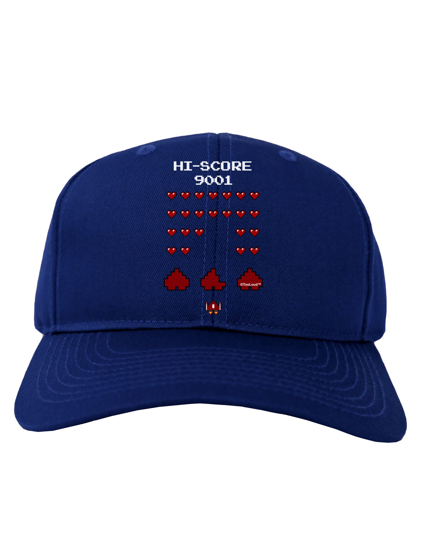 Pixel Heart Invaders Design Adult Dark Baseball Cap Hat-Baseball Cap-TooLoud-Royal-Blue-One Size-Davson Sales