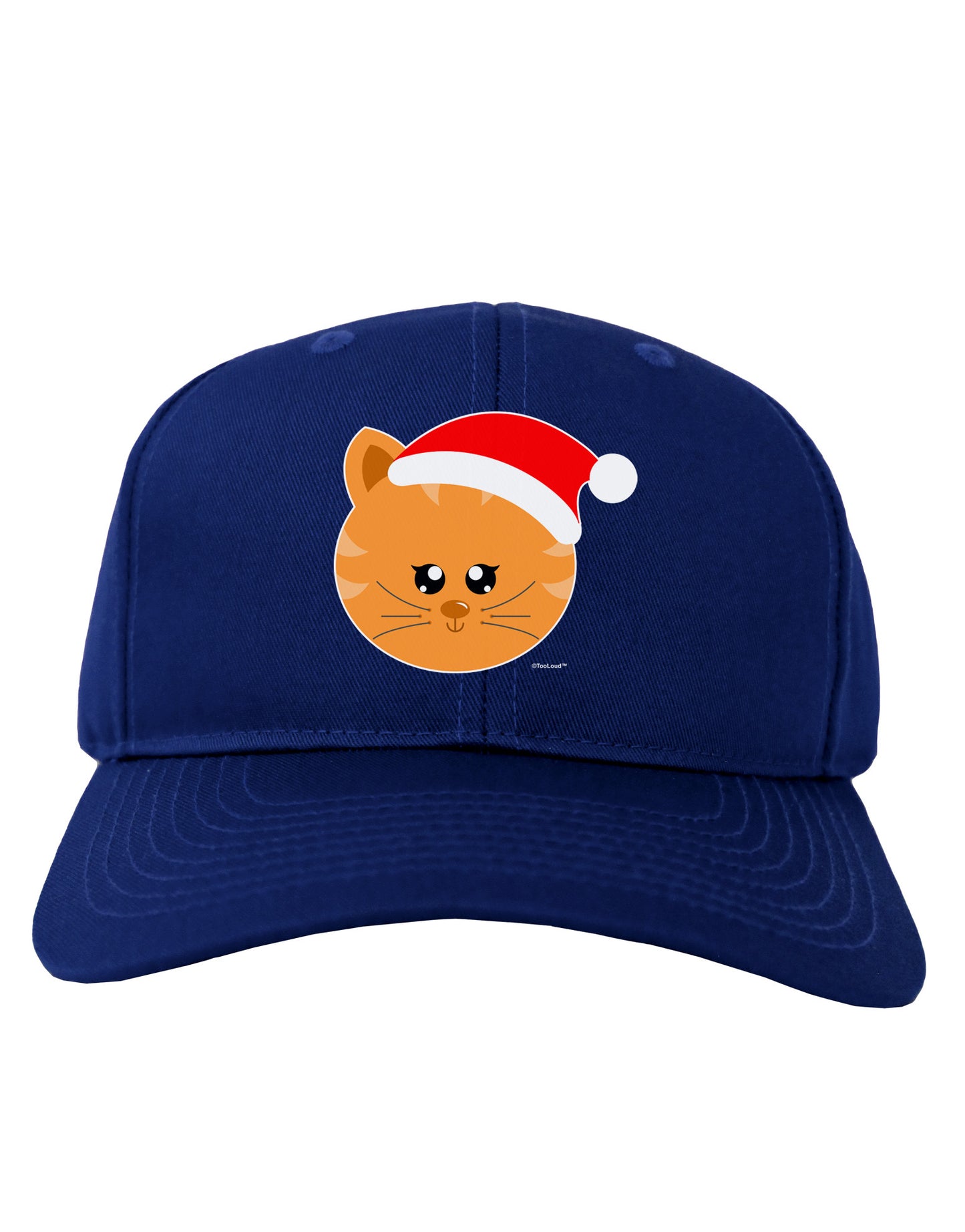 Cute Christmas Cat Santa Hat Adult Dark Baseball Cap Hat-Baseball Cap-TooLoud-Royal-Blue-One Size-Davson Sales