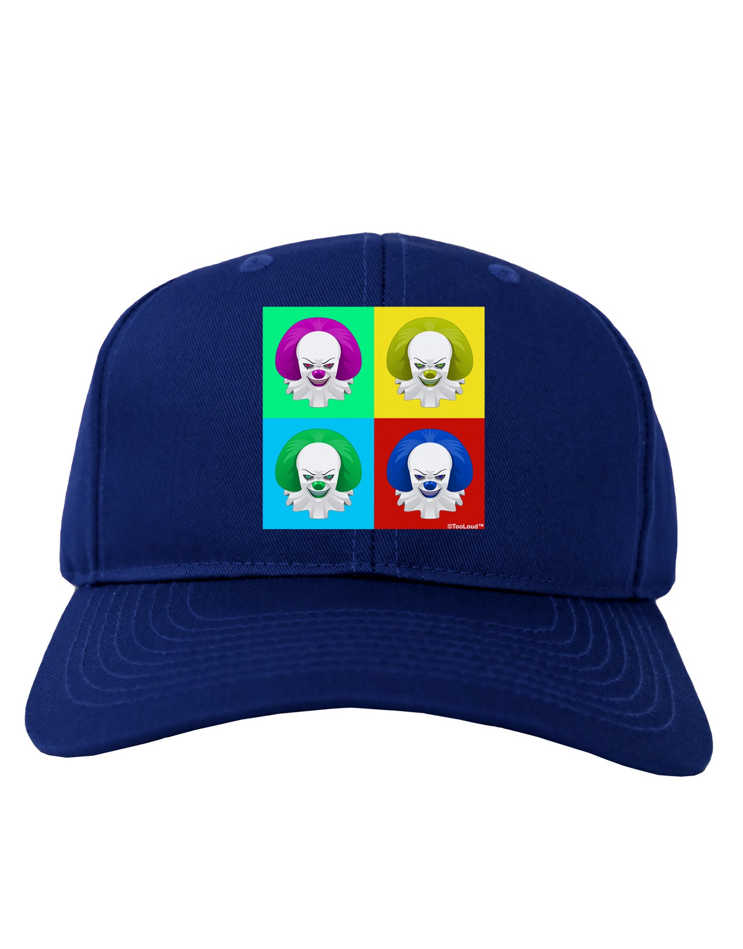 Clown Face Pop Art 2 Adult Dark Baseball Cap Hat-Baseball Cap-TooLoud-Royal-Blue-One Size-Davson Sales