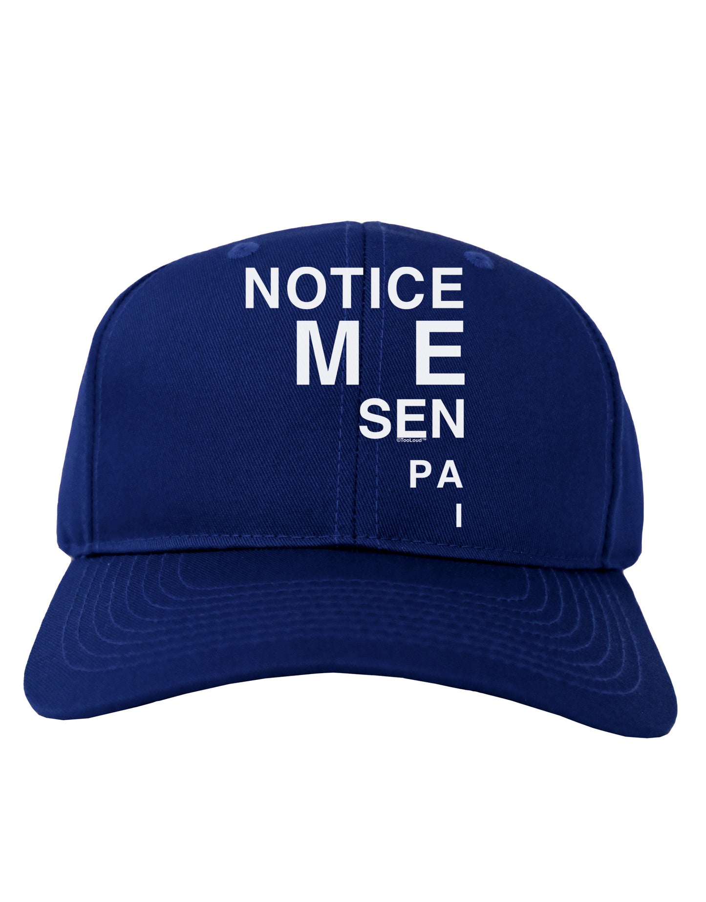 Notice Me Senpai Triangle Text Adult Dark Baseball Cap Hat-Baseball Cap-TooLoud-Royal-Blue-One Size-Davson Sales