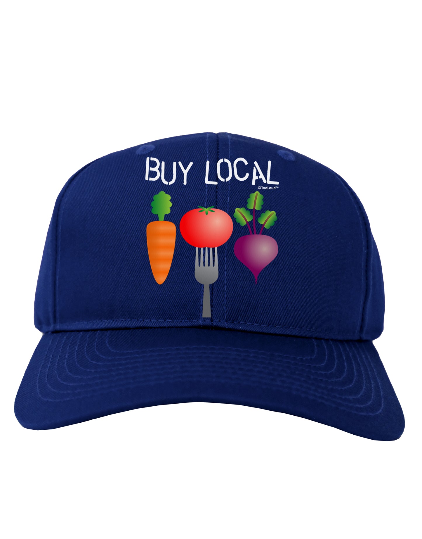 Buy Local - Vegetables Design Adult Dark Baseball Cap Hat-Baseball Cap-TooLoud-Royal-Blue-One Size-Davson Sales