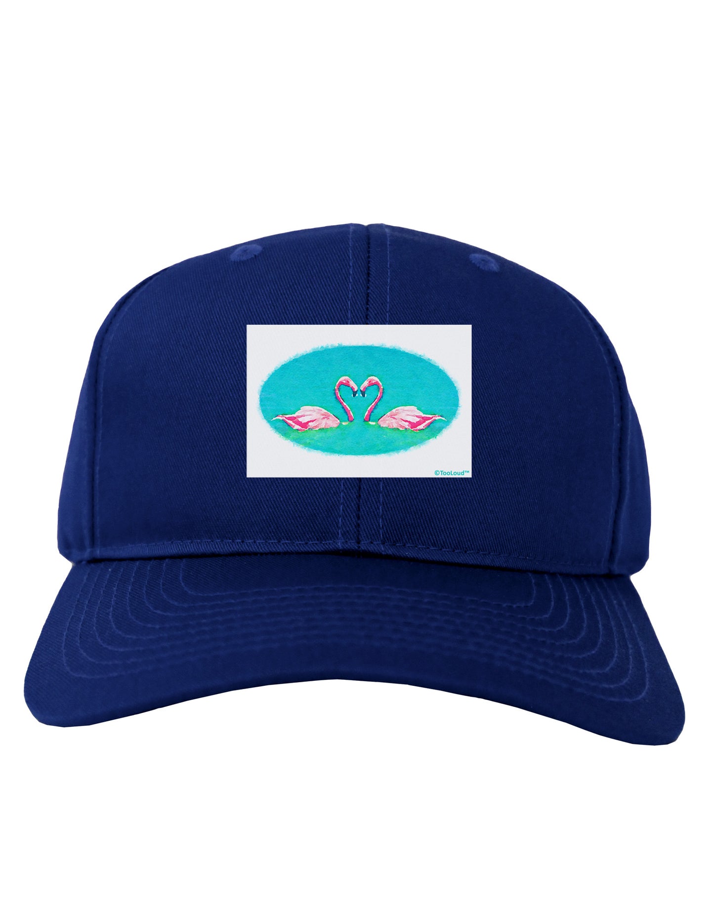 Love Birds - Flamingos Watercolor Adult Dark Baseball Cap Hat-Baseball Cap-TooLoud-Royal-Blue-One Size-Davson Sales