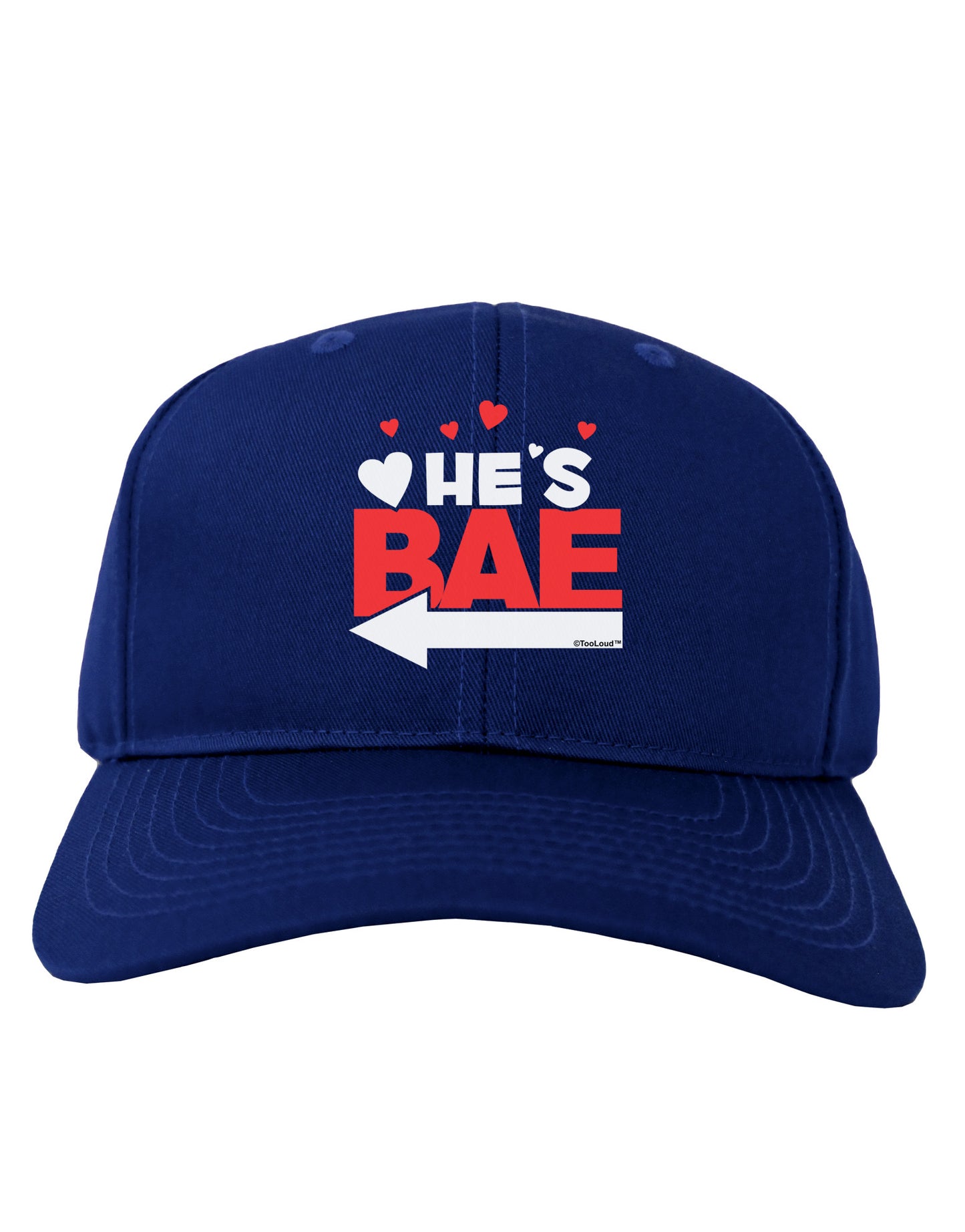He's BAE - Left Arrow Adult Dark Baseball Cap Hat-Baseball Cap-TooLoud-Royal-Blue-One Size-Davson Sales