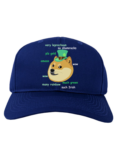 St Patricks Day Leprechaun Doge Adult Dark Baseball Cap Hat-Baseball Cap-TooLoud-Royal-Blue-One Size-Davson Sales