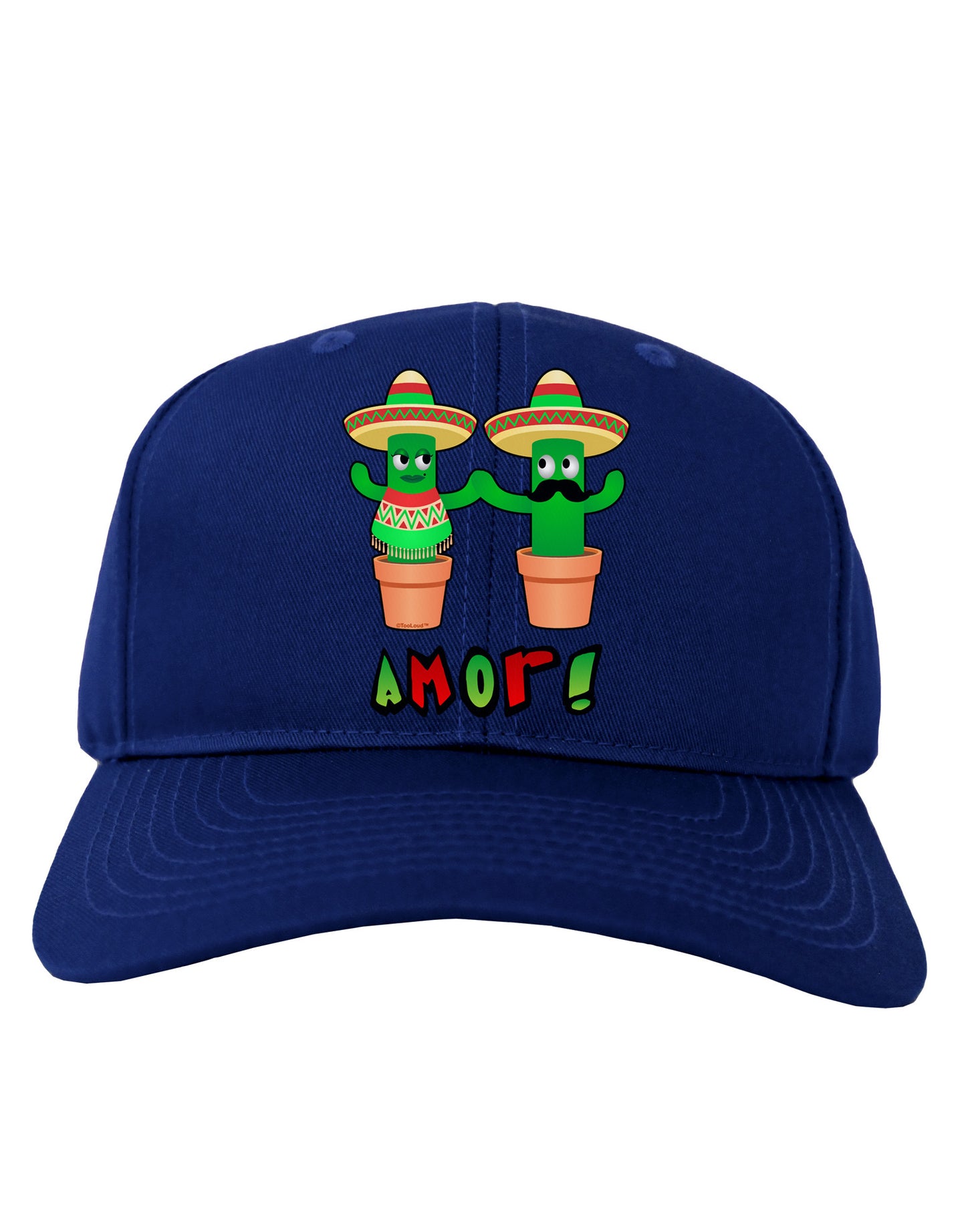 Fiesta Cactus Couple Amor Adult Dark Baseball Cap Hat-Baseball Cap-TooLoud-Royal-Blue-One Size-Davson Sales