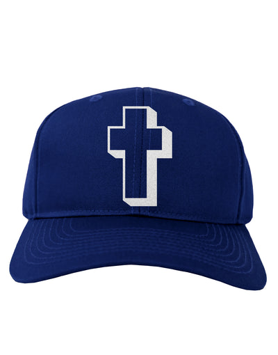 Simple Cross Design Glitter - White Adult Dark Baseball Cap Hat by TooLoud