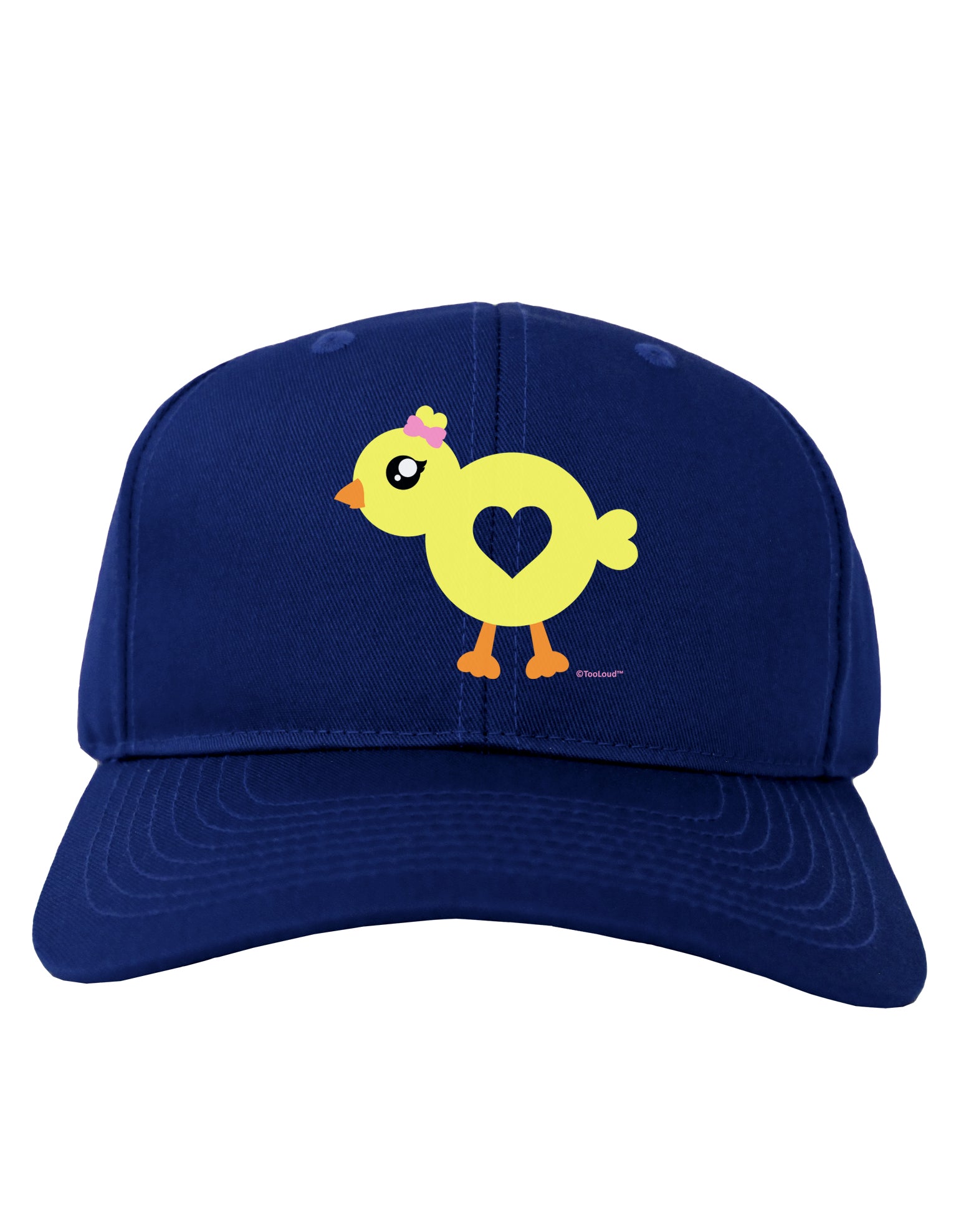 Cute Chick with Bow Adult Dark Baseball Cap Hat by TooLoud-Baseball Cap-TooLoud-Royal-Blue-One Size-Davson Sales
