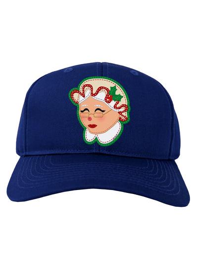 Cute Mrs Claus Face Faux Applique Adult Dark Baseball Cap Hat-Baseball Cap-TooLoud-Royal-Blue-One Size-Davson Sales