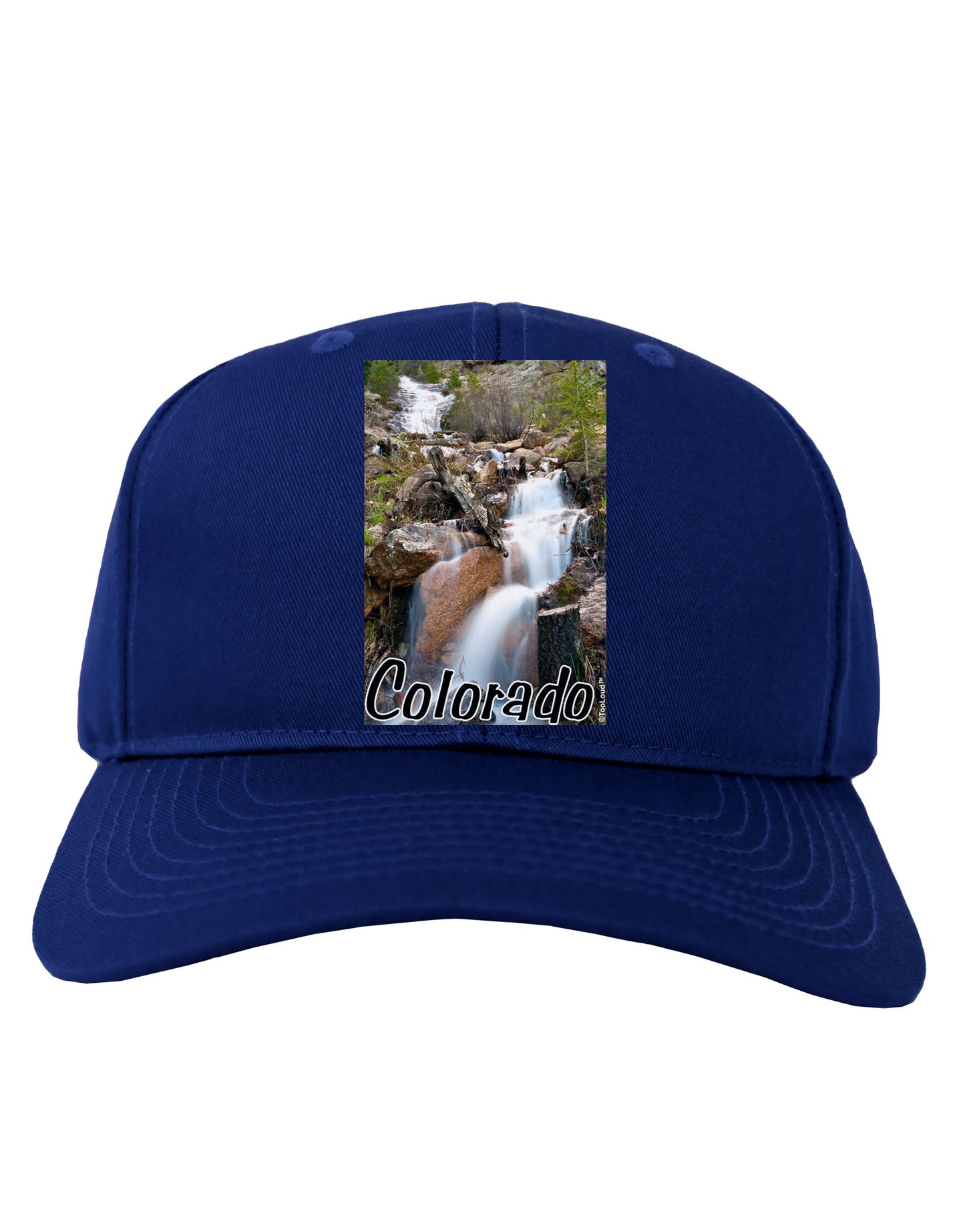 Colorado Waterfall Scene Text Adult Dark Baseball Cap Hat-Baseball Cap-TooLoud-Royal-Blue-One Size-Davson Sales