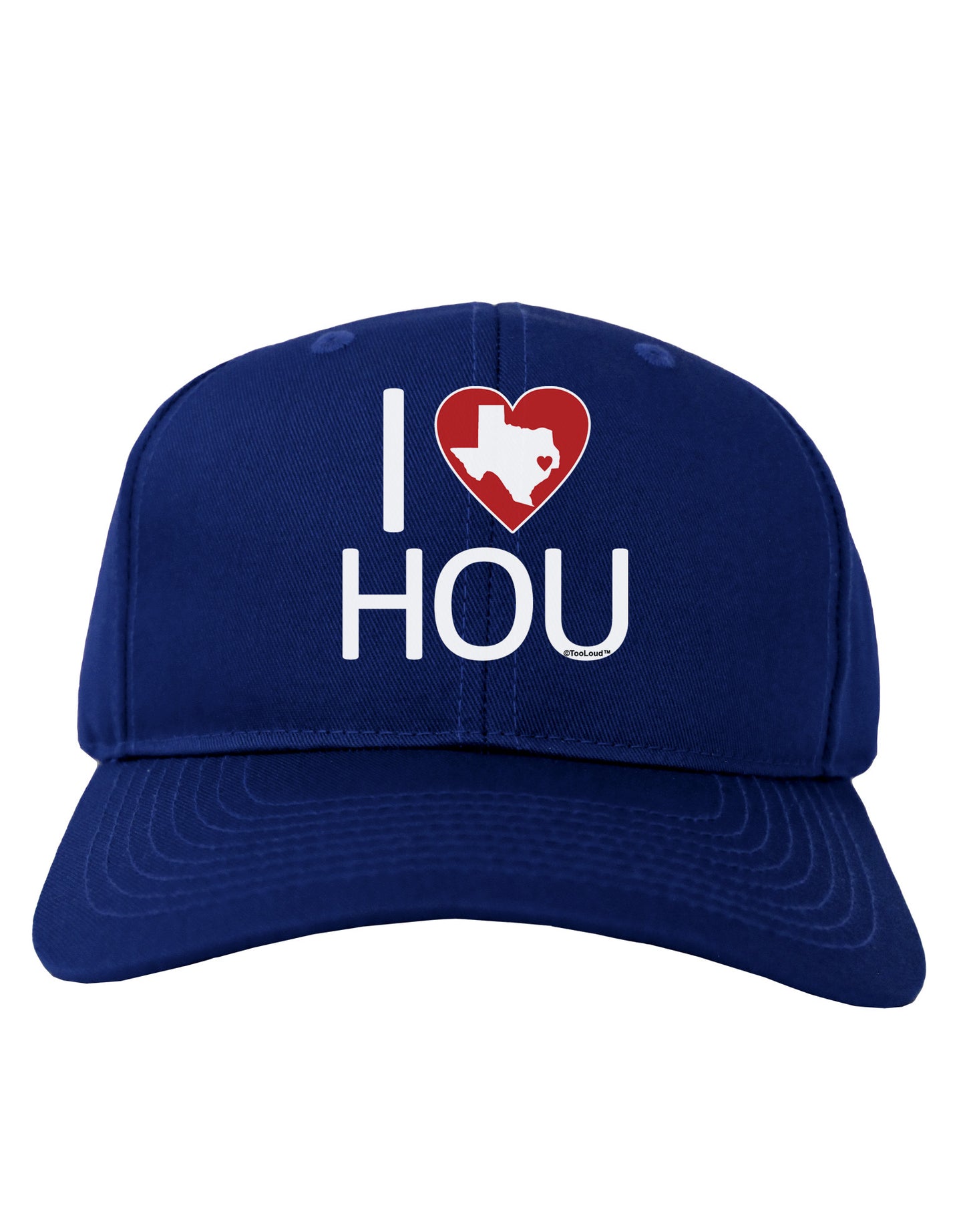 I Heart Houston Adult Dark Baseball Cap Hat-Baseball Cap-TooLoud-Royal-Blue-One Size-Davson Sales