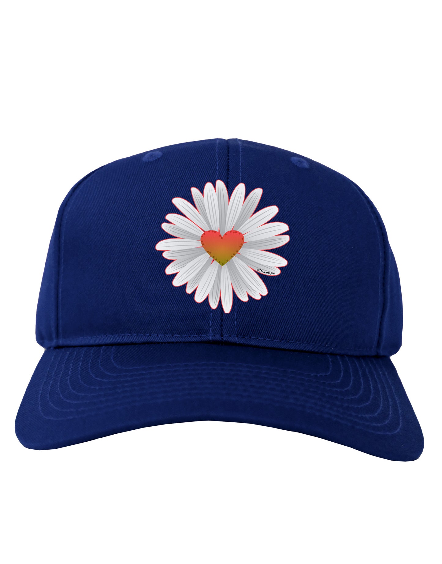 Pretty Daisy Heart Adult Dark Baseball Cap Hat-Baseball Cap-TooLoud-Royal-Blue-One Size-Davson Sales