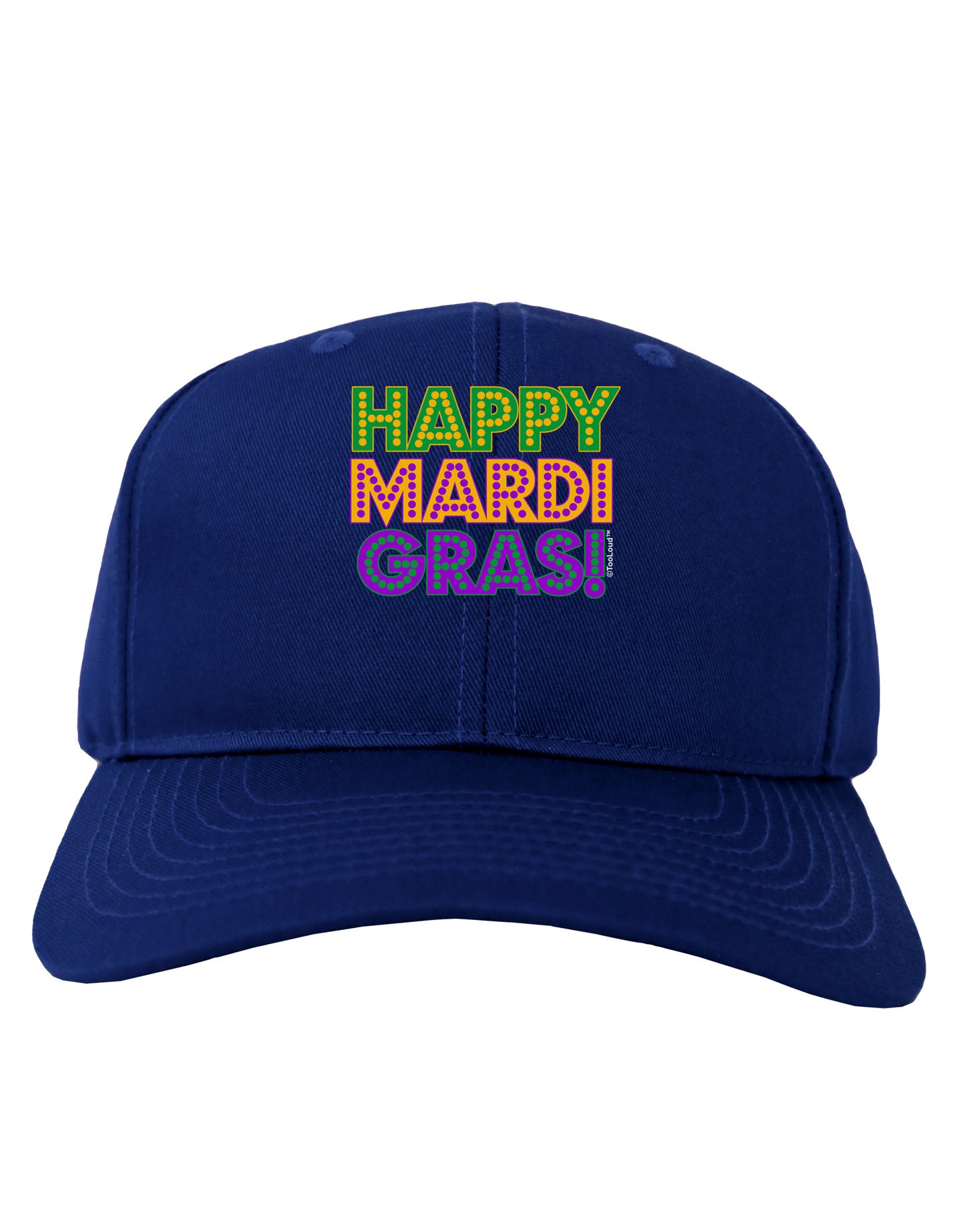 Happy Mardi Gras Text Adult Dark Baseball Cap Hat by TooLoud-Baseball Cap-TooLoud-Royal-Blue-One Size-Davson Sales