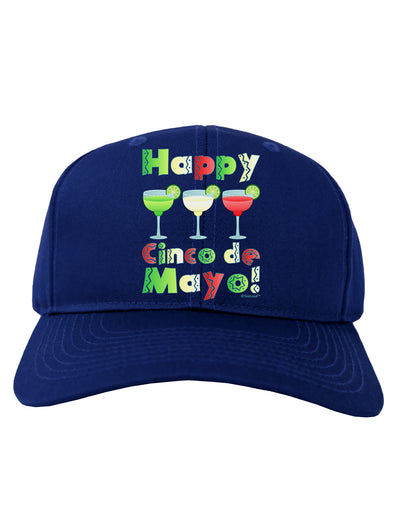 Margaritas - Mexican Flag Colors - Happy Cinco de Mayo Adult Dark Baseball Cap Hat by TooLoud-Baseball Cap-TooLoud-Royal-Blue-One Size-Davson Sales