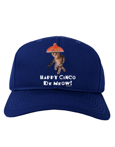 Cat with Pink Sombrero - Happy Cinco de Meow Adult Dark Baseball Cap Hat by TooLoud-Baseball Cap-TooLoud-Royal-Blue-One Size-Davson Sales