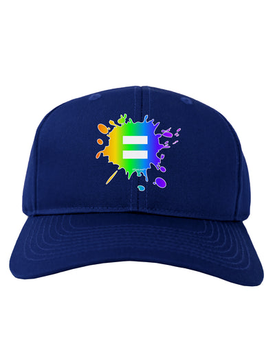 Equal Rainbow Paint Splatter Adult Dark Baseball Cap Hat by TooLoud-Baseball Cap-TooLoud-Royal-Blue-One Size-Davson Sales