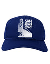 San Francisco Text Bay Bridge Adult Dark Baseball Cap Hat-Baseball Cap-TooLoud-Royal-Blue-One Size-Davson Sales