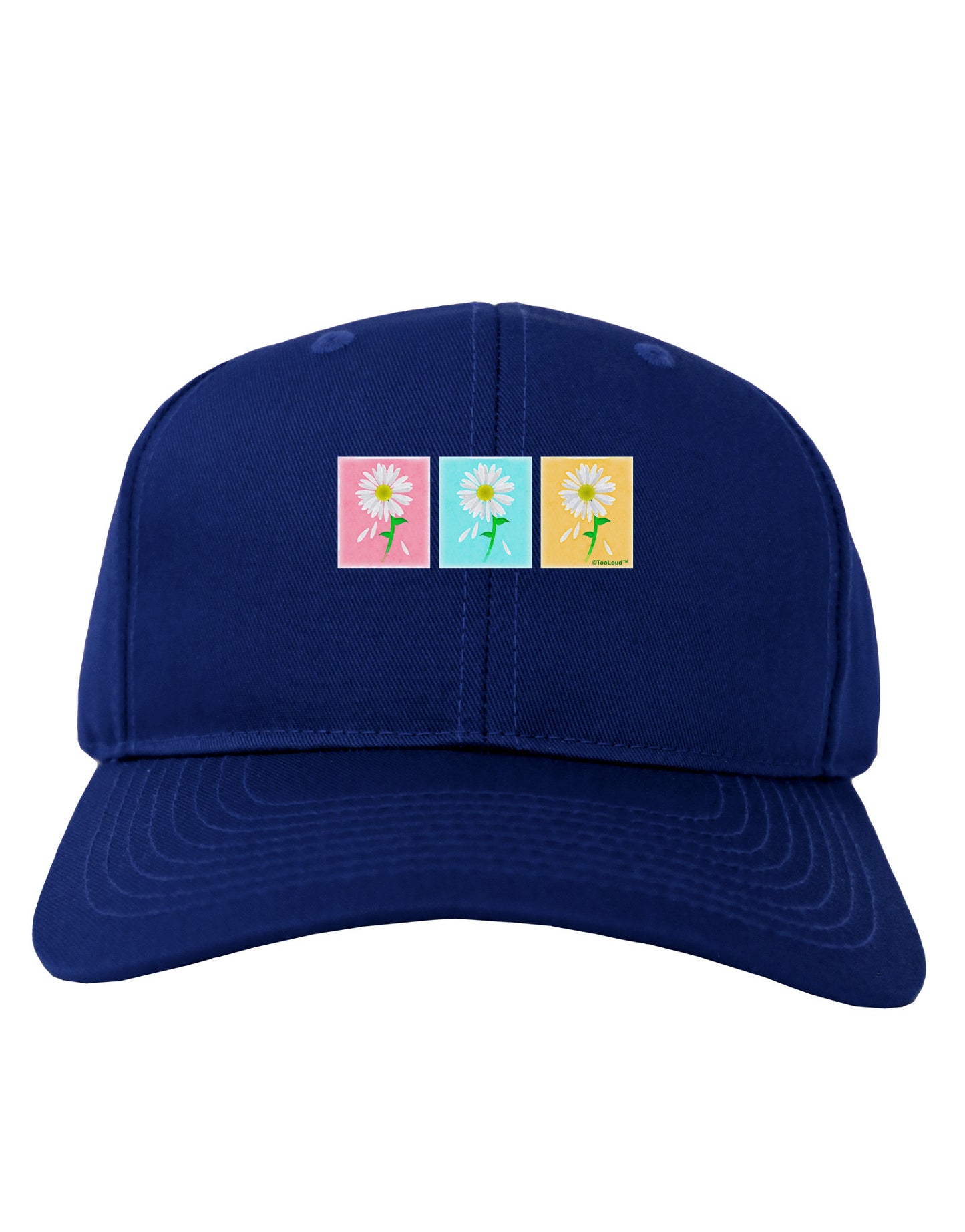 Pretty Daisies Watercolor Adult Dark Baseball Cap Hat-Baseball Cap-TooLoud-Royal-Blue-One Size-Davson Sales