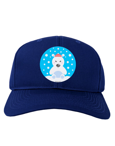 Cute Polar Bear - Christmas Adult Dark Baseball Cap Hat by TooLoud-Baseball Cap-TooLoud-Royal-Blue-One Size-Davson Sales