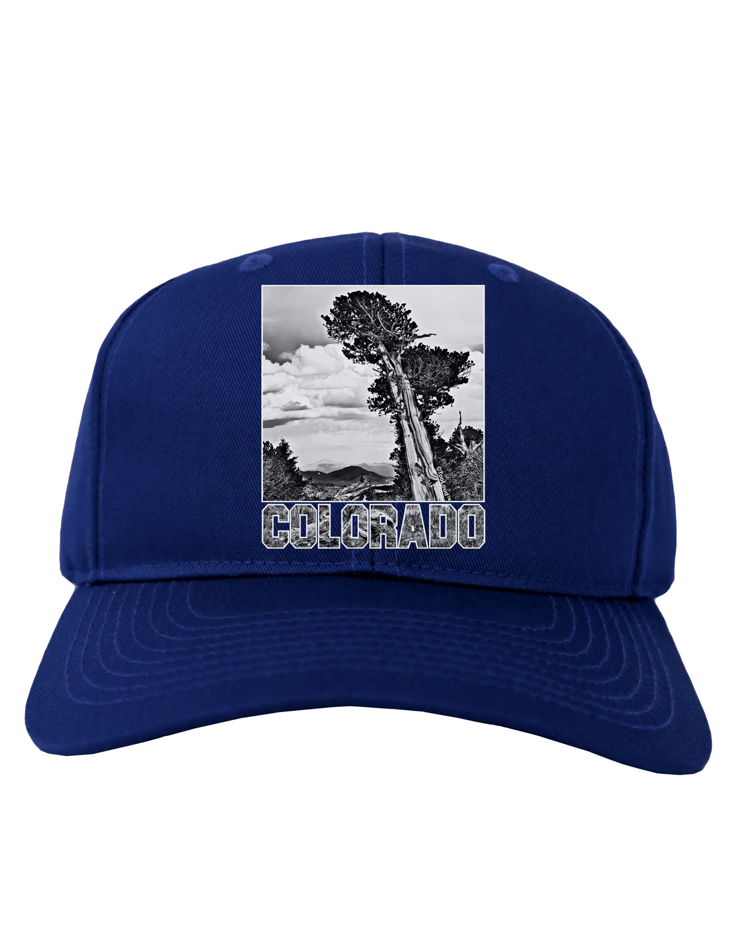 Colorado Landscape Text BW Adult Dark Baseball Cap Hat-Baseball Cap-TooLoud-Royal-Blue-One Size-Davson Sales